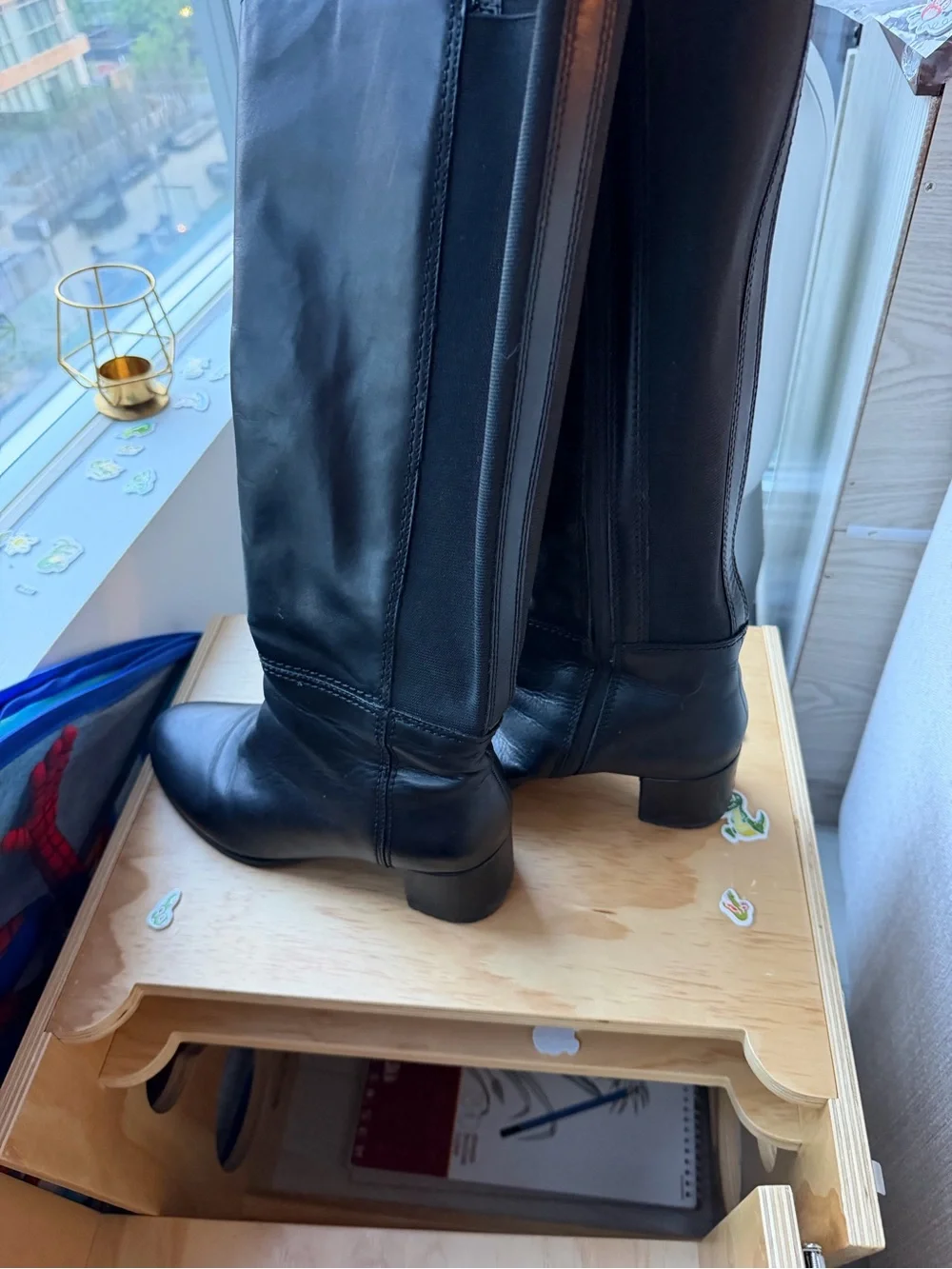 Naturalizer Black Over-the-Knee Leather Boots